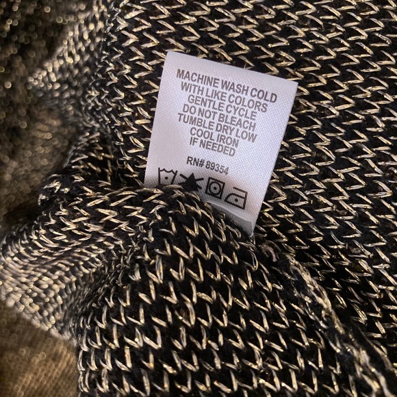 ADRIENNE VITTADINI Black & Gold Long Sleeves Classy Stylish Cardigan S/M - Picture 4 of 8